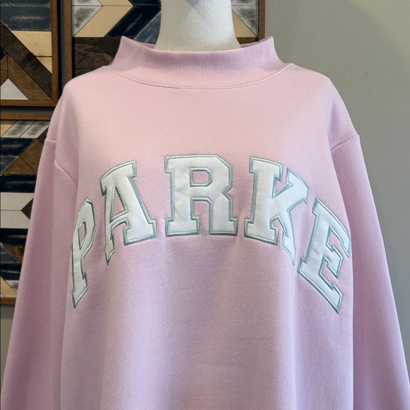 PARKE Fleece Varsity Mockneck in Sprinkle size S/M NEW - Picture 2 of 12